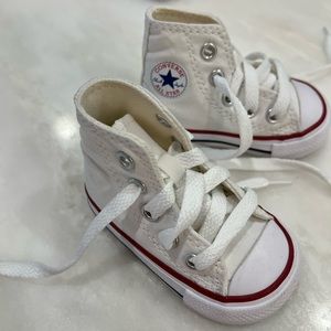 White Converse High Tops Toddler size 2